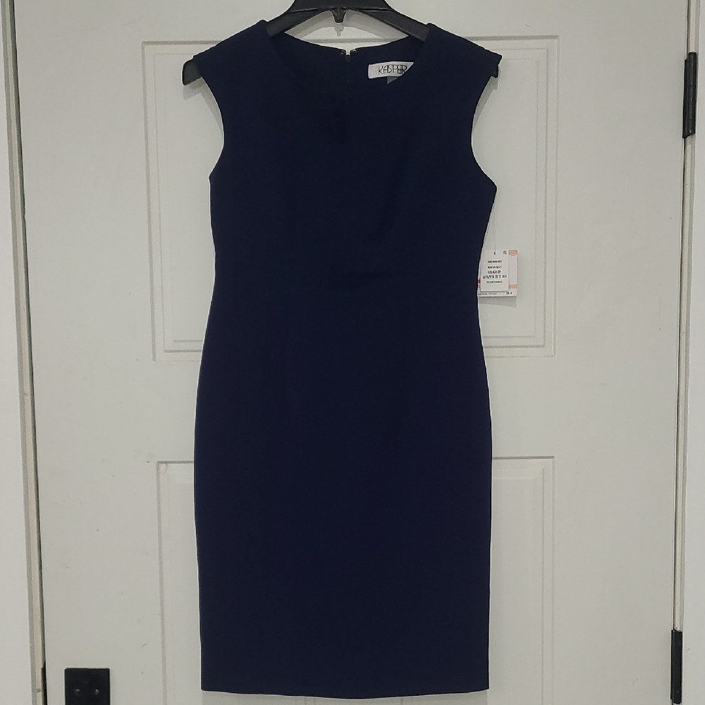 Kasper Navy Midi Dress NWT